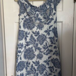 Tadashi Shoji Blue and White Floral Dress